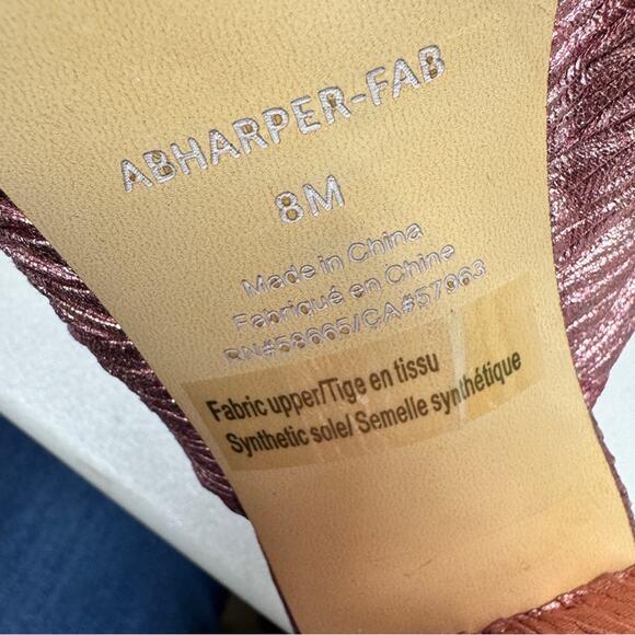 Abound Pink Glitter Fabric Chunky Heel Mule Womens 8 Bow Coquette Girly Peep Toe - Picture 7 of 10